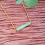 Ketting Jade groen - goud