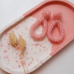 Statement oorbellen "Beads" - Lichtroze