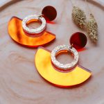 Statement Oorbellen "July" - Metallic Orange