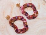 Statement Oorbellen "Curves"- Pink/Purple/Gold