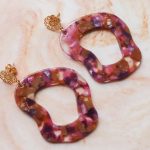 Statement Oorbellen "Curves"- Pink/Purple/Gold