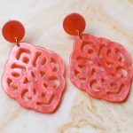 Oorbellen Ruit - Coral Pink