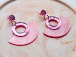 Statement Oorbellen "July"- Pink Pearl