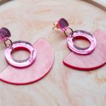 Statement Oorbellen "July"- Pink Pearl