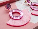 Statement Oorbellen "July"- Pink Pearl - Afbeelding 2