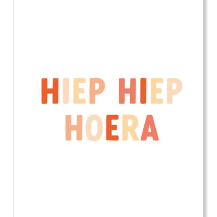 Hiep Hiep Hoera - Dubbele kaart met envelop
