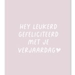 Hey leukerd, Gefeliciteerd - Dubbele kaart met envelop