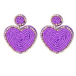 Oorbellen Hartjes - Paars