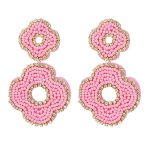 Oorbellen Dubbele Bloem - Lichtroze