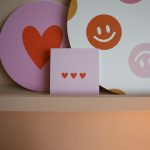 Forex tegeltje 10x10cm - Drie Hartjes