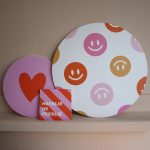 Forex (muur)cirkel 20cm - Hartje Lila/Rood - Afbeelding 2