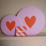 Forex (muur)cirkel 30cm - Hartje Lila/Rood - Afbeelding 2