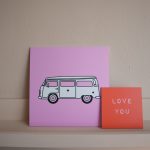 Forex tegeltje 20x20cm - Camperbus Roze