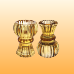 Dubbelzijdige kaarsenstandaard - Okergeel