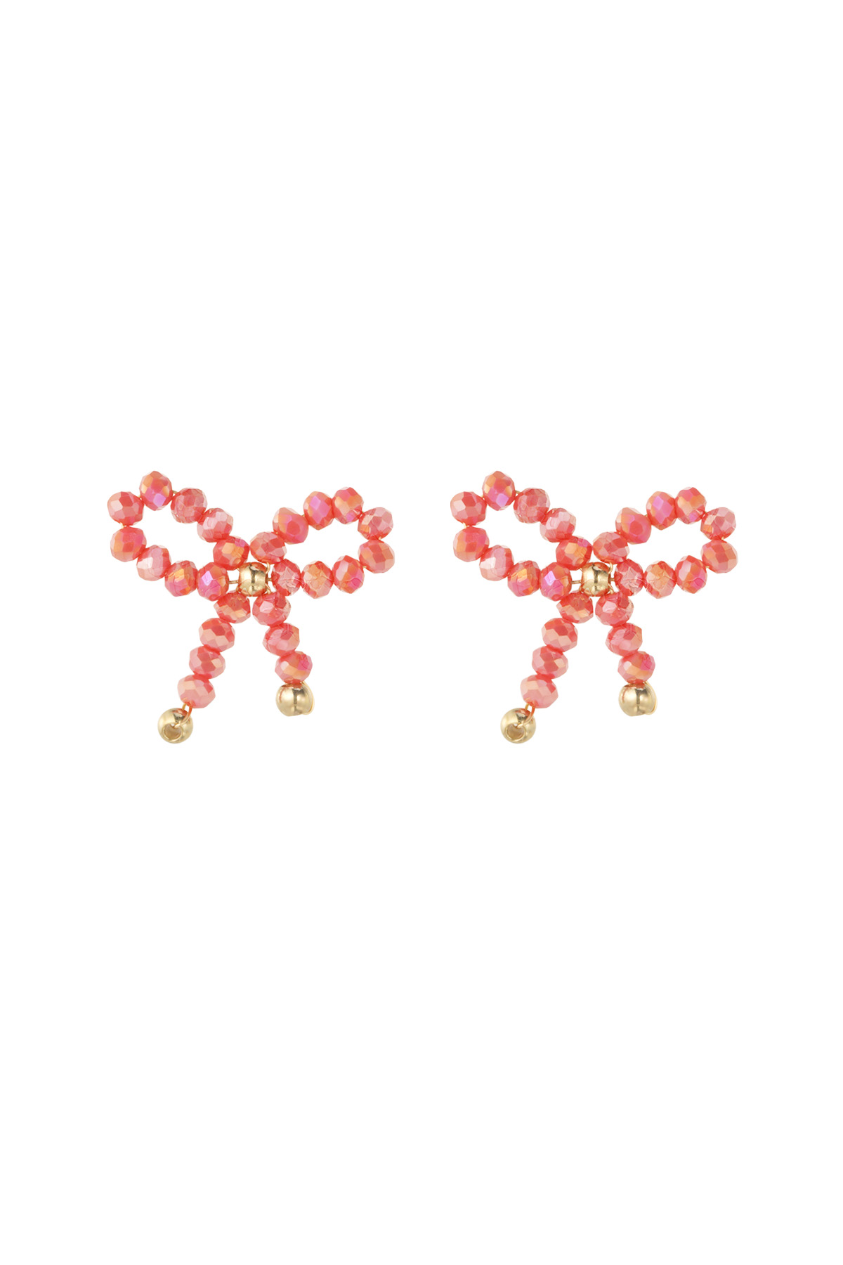 Oorbellen Perfect little bows oranjerood Little Bows Oorbellen Oranje Rood - Afbeelding 1
