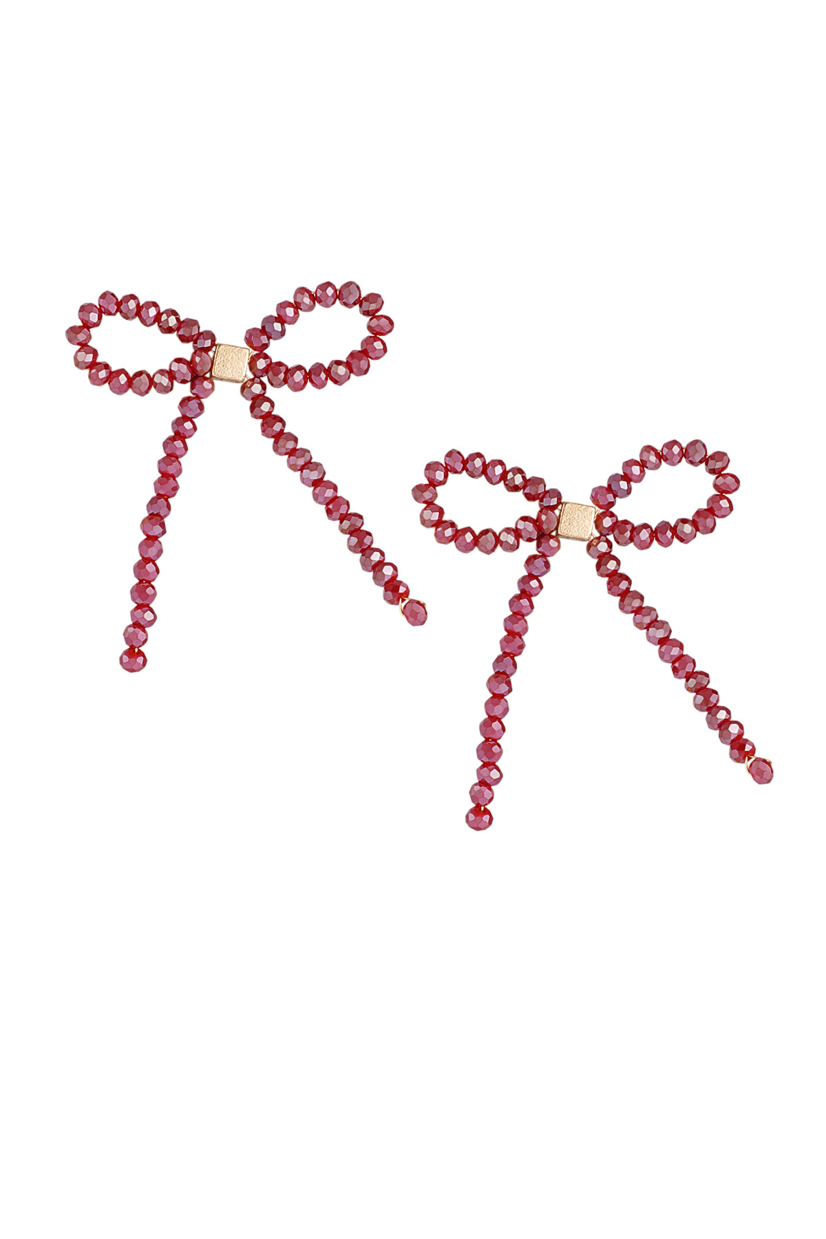 Oorbellen big bows bordeaux Big Bows Oorbellen Bordeaux - Afbeelding 1
