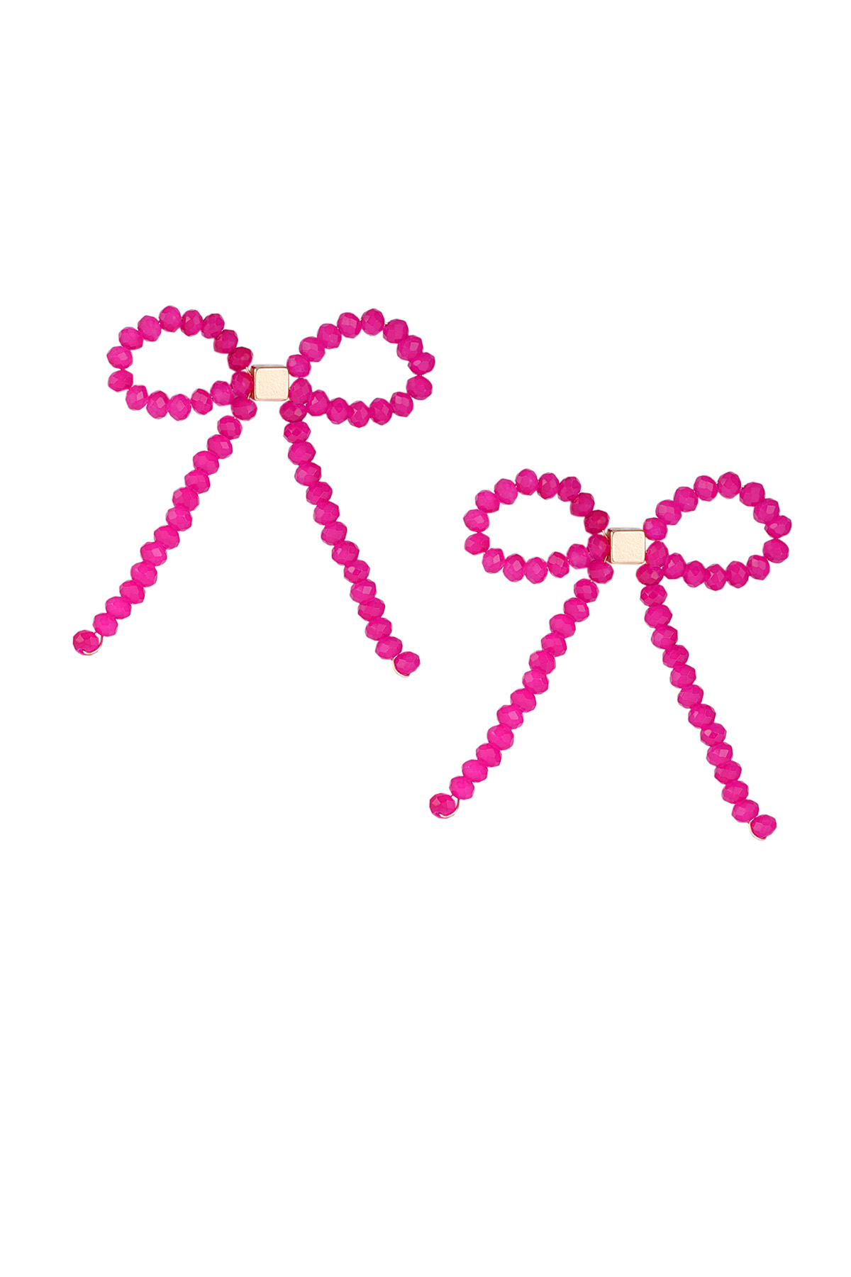Oorbellen big bows fuchsia Big Bows Oorbellen Fuchsia - Afbeelding 1
