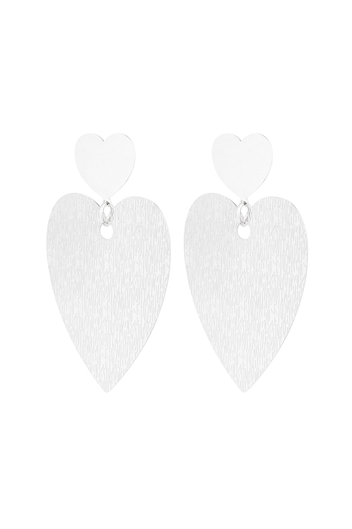 Oorbellen big love zilver Big Love Oorbellen RVS zilverkleurig - Afbeelding 1