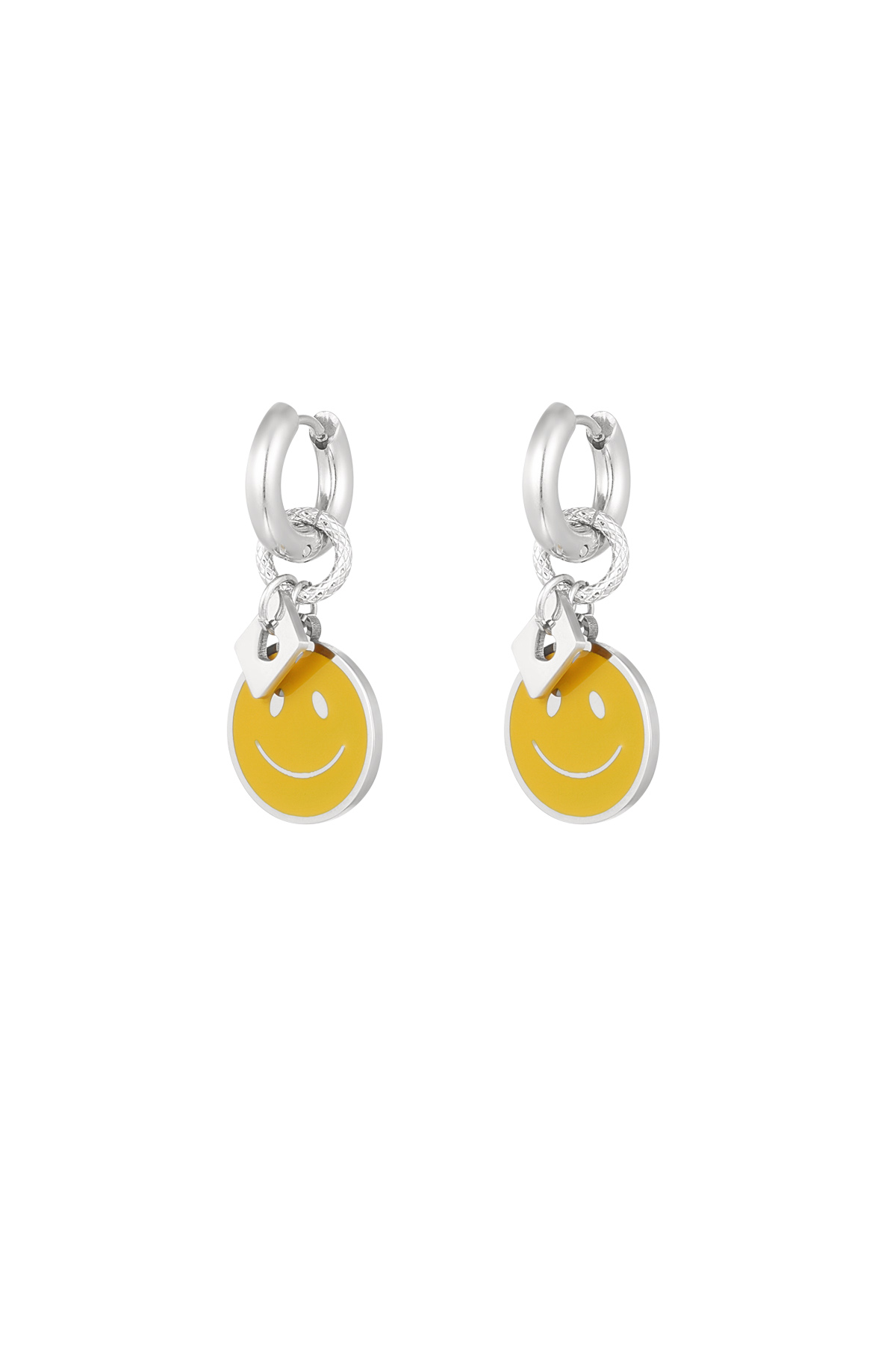Oorbellen smiley days zilver Smiley days - Oorbellen RVS zilverkleurig - Afbeelding 1