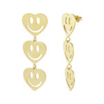 Smiley Lovers Oorbellen RVS goudkleurig