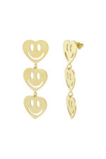 Smiley Lovers Oorbellen RVS goudkleurig