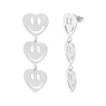 Smiley Lovers Oorbellen RVS zilverkleurig